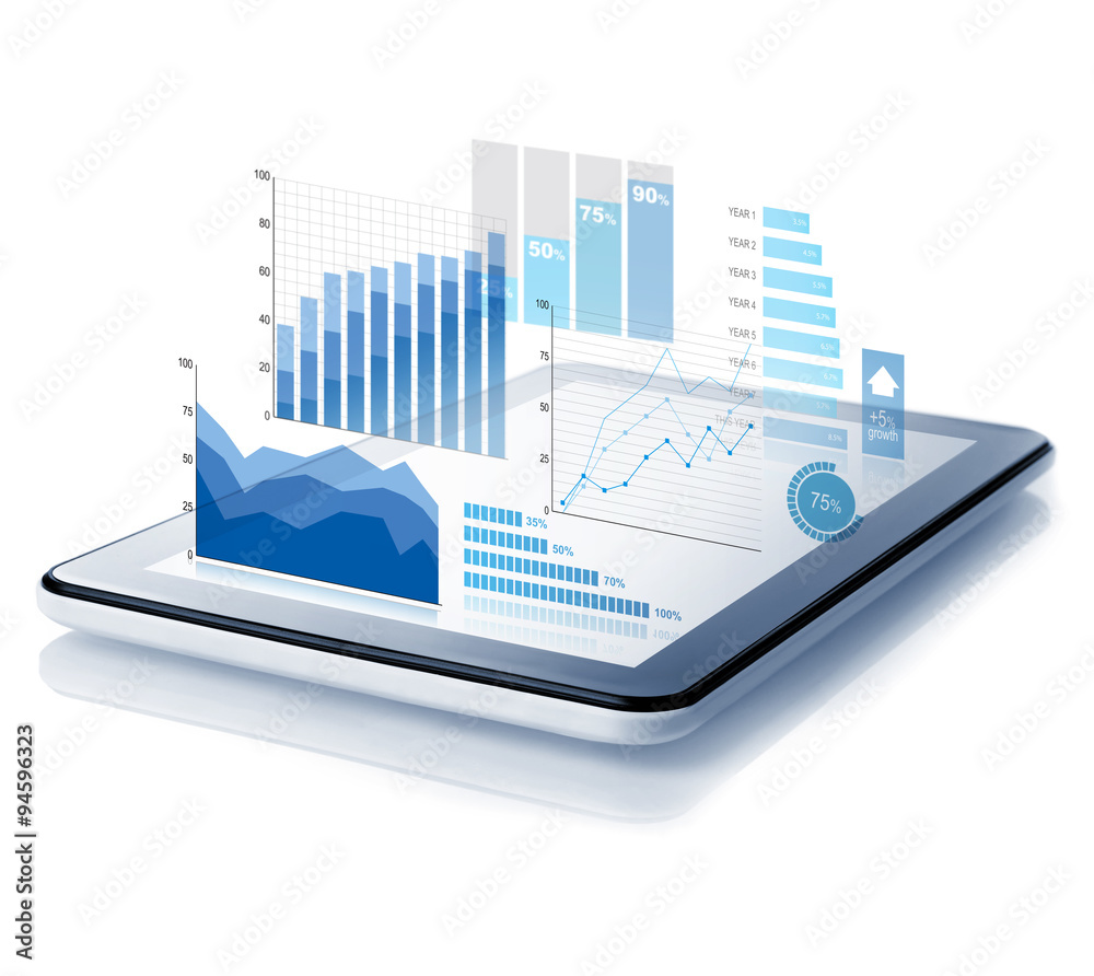 Diagrams projecting from tablet